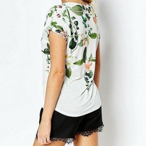 Ted Baker Dafnee Secret Trellis Crew Neck Short Sleeve Top Size 4